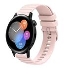 For Huawei Watch GT3 46mm 22mm Wavy Dot Pattern Solid Color Silicone Watch Band(Pink) - 1