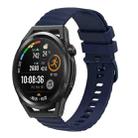 For Huawei Watch GT Runner 22mm Wavy Dot Pattern Solid Color Silicone Watch Band(Navy Blue) - 1