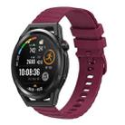 For Huawei Watch GT Runner 22mm Wavy Dot Pattern Solid Color Silicone Watch Band(Wine Red) - 1