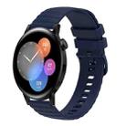 For Huawei Watch 3 22mm Wavy Dot Pattern Solid Color Silicone Watch Band(Navy Blue) - 1