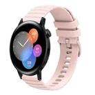 For Huawei Watch 3 22mm Wavy Dot Pattern Solid Color Silicone Watch Band(Pink) - 1