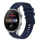 For Huawei Watch 3 Pro 22mm Wavy Dot Pattern Solid Color Silicone Watch Band(Navy Blue) - 1