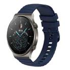 For Huawei GT2 Pro 22mm Wavy Dot Pattern Solid Color Silicone Watch Band(Navy Blue) - 1