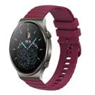 For Huawei GT2 Pro 22mm Wavy Dot Pattern Solid Color Silicone Watch Band(Wine Red) - 1