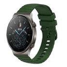 For Huawei GT2 Pro 22mm Wavy Dot Pattern Solid Color Silicone Watch Band(Army Green) - 1