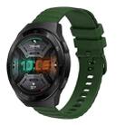 For Huawei Watch GT 2E 22mm Wavy Dot Pattern Solid Color Silicone Watch Band(Army Green) - 1