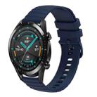 For Huawei GT2 46mm 22mm Wavy Dot Pattern Solid Color Silicone Watch Band(Navy Blue) - 1