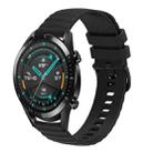 For Huawei GT2 46mm 22mm Wavy Dot Pattern Solid Color Silicone Watch Band(Black) - 1