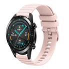 For Huawei GT2 46mm 22mm Wavy Dot Pattern Solid Color Silicone Watch Band(Pink) - 1