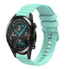 For Huawei GT2 46mm 22mm Wavy Dot Pattern Solid Color Silicone Watch Band(Teal) - 1