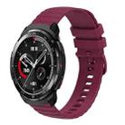 For Honor Watch GS Pro 22mm Wavy Dot Pattern Solid Color Silicone Watch Band(Wine Red) - 1