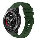 For Honor Watch GS Pro 22mm Wavy Dot Pattern Solid Color Silicone Watch Band(Army Green) - 1