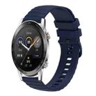 For Honor Magic Watch 2 46mm 22mm Wavy Dot Pattern Solid Color Silicone Watch Band(Navy Blue) - 1