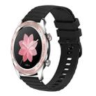 For Honor Watch Dream 22mm Wavy Dot Pattern Solid Color Silicone Watch Band(Black) - 1