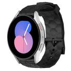 For Samsung Galaxy Watch 5 44mm 20mm Football Pattern Solid Color Silicone Watch Band(Black) - 1