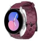 For Samsung Galaxy Watch 5 44mm 20mm Football Pattern Solid Color Silicone Watch Band(Wine Red) - 1