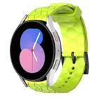For Samsung Galaxy Watch 5 44mm 20mm Football Pattern Solid Color Silicone Watch Band(Lime Green) - 1