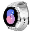 For Samsung Galaxy Watch 5 40mm 20mm Football Pattern Solid Color Silicone Watch Band(White) - 1