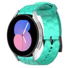 For Samsung Galaxy Watch 5 40mm 20mm Football Pattern Solid Color Silicone Watch Band(Teal) - 1