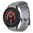 For Samsung Galaxy Watch 5 Pro 45mm 20mm Football Pattern Solid Color Silicone Watch Band(Grey) - 1