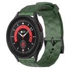 For Samsung Galaxy Watch 5 Pro 45mm 20mm Football Pattern Solid Color Silicone Watch Band(Army Green) - 1