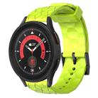 For Samsung Galaxy Watch 5 Pro 45mm 20mm Football Pattern Solid Color Silicone Watch Band(Lime Green) - 1