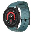 For Samsung Galaxy Watch 5 Pro 45mm 20mm Football Pattern Solid Color Silicone Watch Band(Rock Cyan) - 1