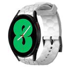 For Samsung Galaxy Watch 4 44mm 20mm Football Pattern Solid Color Silicone Watch Band(White) - 1