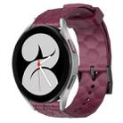 For Samsung Galaxy Watch 4 40mm 20mm Football Pattern Solid Color Silicone Watch Band(Wine Red) - 1