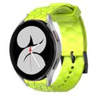 For Samsung Galaxy Watch 4 40mm 20mm Football Pattern Solid Color Silicone Watch Band(Lime Green) - 1