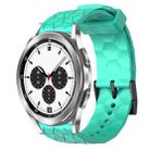 For Samsung  Galaxy Watch 4 Classic 42mm 20mm Football Pattern Solid Color Silicone Watch Band(Teal) - 1