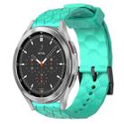 For Samsung  Galaxy Watch 4 Classic 46mm 20mm Football Pattern Solid Color Silicone Watch Band(Teal) - 1