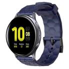 For Samsung Galaxy Watch Active 2 40mm 20mm Football Pattern Solid Color Silicone Watch Band(Navy Blue) - 1