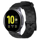 For Samsung Galaxy Watch Active 2 40mm 20mm Football Pattern Solid Color Silicone Watch Band(Black) - 1