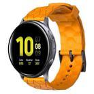 For Samsung Galaxy Watch Active 2 40mm 20mm Football Pattern Solid Color Silicone Watch Band(Yellow) - 1