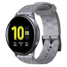 For Samsung Galaxy Watch Active 2 40mm 20mm Football Pattern Solid Color Silicone Watch Band(Grey) - 1