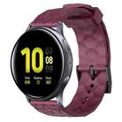 For Samsung Galaxy Watch Active 2 40mm 20mm Football Pattern Solid Color Silicone Watch Band(Wine Red) - 1