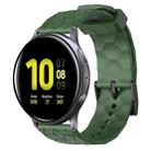 For Samsung Galaxy Watch Active 2 40mm 20mm Football Pattern Solid Color Silicone Watch Band(Army Green) - 1