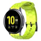 For Samsung Galaxy Watch Active 2 40mm 20mm Football Pattern Solid Color Silicone Watch Band(Lime Green) - 1