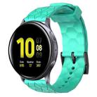 For Samsung Galaxy Watch Active 2 40mm 20mm Football Pattern Solid Color Silicone Watch Band(Teal) - 1