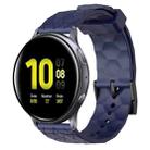 For Samsung Galaxy Watch Active 2 44mm 20mm Football Pattern Solid Color Silicone Watch Band(Navy Blue) - 1