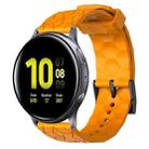 For Samsung Galaxy Watch Active 2 44mm 20mm Football Pattern Solid Color Silicone Watch Band(Yellow) - 1