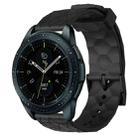 For Samsung Galaxy Watch 42mm 20mm Football Pattern Solid Color Silicone Watch Band(Black) - 1