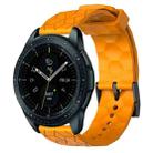 For Samsung Galaxy Watch 42mm 20mm Football Pattern Solid Color Silicone Watch Band(Yellow) - 1