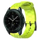 For Samsung Galaxy Watch 42mm 20mm Football Pattern Solid Color Silicone Watch Band(Lime Green) - 1