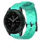 For Samsung Galaxy Watch 42mm 20mm Football Pattern Solid Color Silicone Watch Band(Teal) - 1