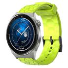 For Huawei Watch GT3 Pro 43mm 20mm Football Pattern Solid Color Silicone Watch Band(Lime Green) - 1