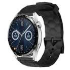 For Huawei Watch GT3 42mm 20mm Football Pattern Solid Color Silicone Watch Band(Black) - 1