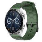 For Huawei Watch GT3 42mm 20mm Football Pattern Solid Color Silicone Watch Band(Army Green) - 1