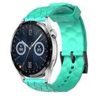 For Huawei Watch GT3 42mm 20mm Football Pattern Solid Color Silicone Watch Band(Teal) - 1